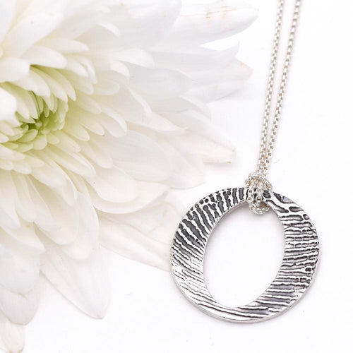 Eternity Pendant on Fine Silver Link Necklace-Memory Treasures UK